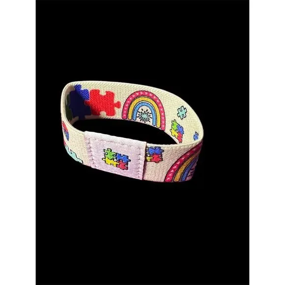 Autism Bright Puzzle Piece Elastic Wristband - Picture 9 of 11